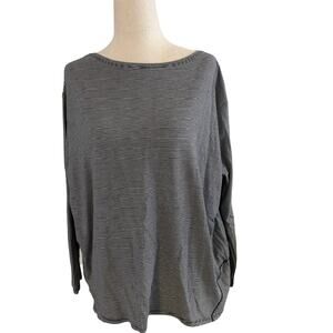 Lululemon Black White Striped Long Sleeve Top Size S/M